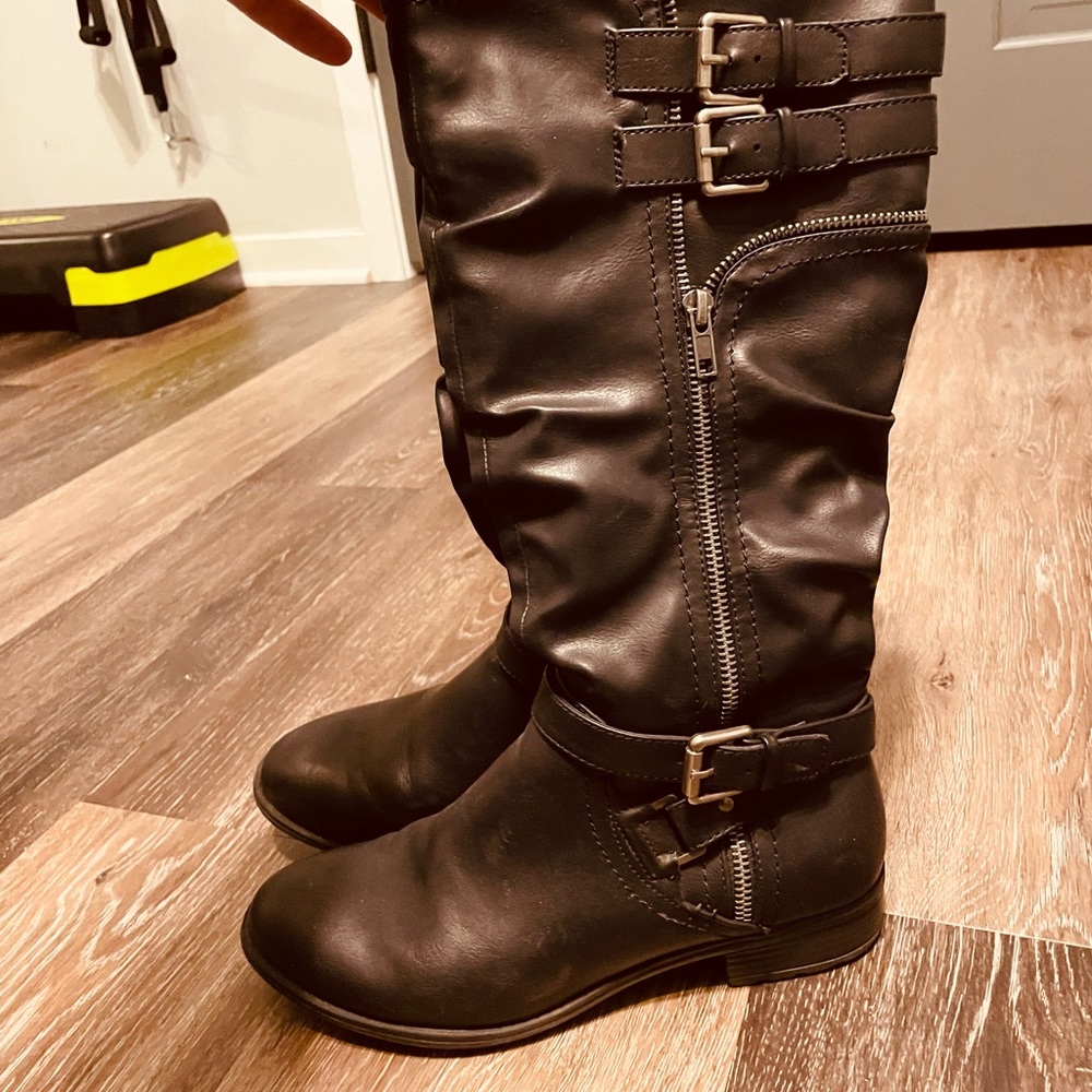 Black tall boots